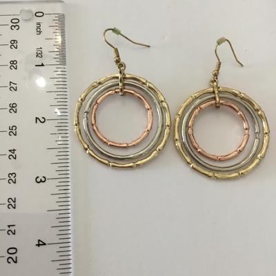 Cute multicolored, toned hoop, dangle, earrings