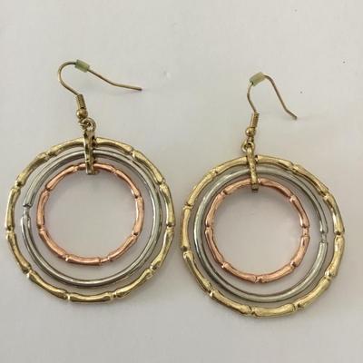 Cute multicolored, toned hoop, dangle, earrings