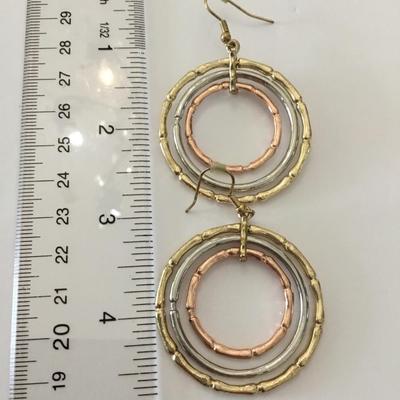 Cute multicolored, toned hoop, dangle, earrings