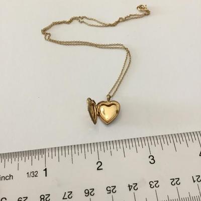 Dainty vintage gold filled rocket heart locket necklace