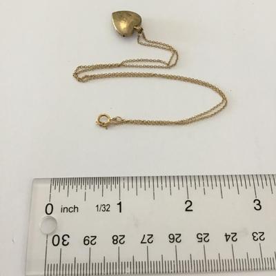 Dainty vintage gold filled rocket heart locket necklace