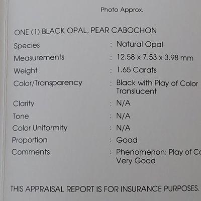 IGI CERTIFIED NATURAL BLACK OPAL