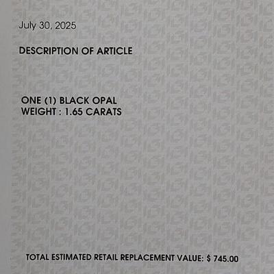 IGI CERTIFIED NATURAL BLACK OPAL
