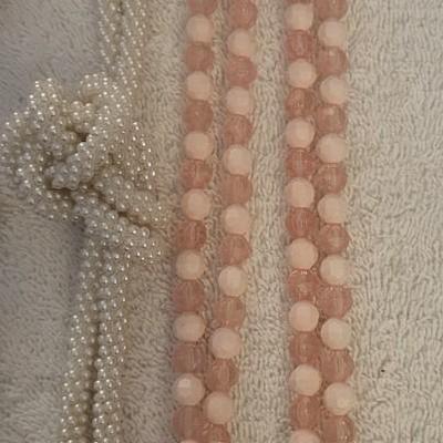 PINKS AND WHITE COSTUME JEWELRY