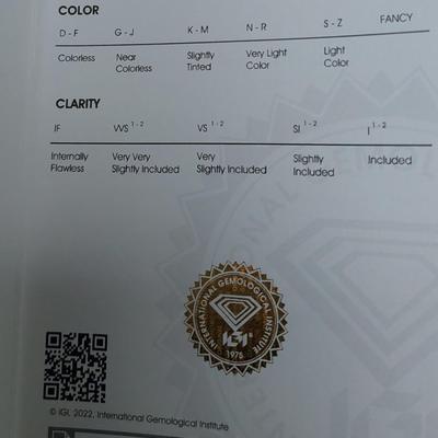 IGI CERTIFIED NATURAL DIAMOND. 79 cts