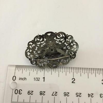 Beautiful, vintage, black onyx, Victorian brooch
