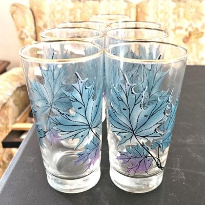 Mid Century Libbey Cups With Maple Leaf Design