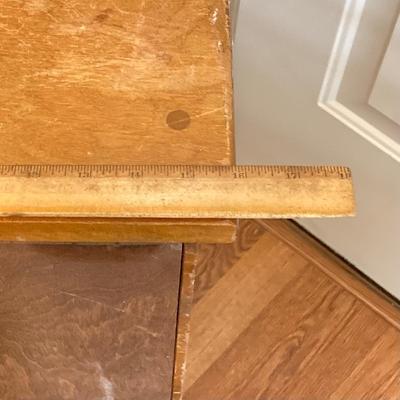 LOT 76: Vintage Wood Side Table with Collection of Books and Ethan Allen Wooden Rocking Chair