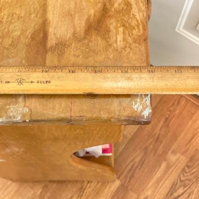 LOT 76: Vintage Wood Side Table with Collection of Books and Ethan Allen Wooden Rocking Chair