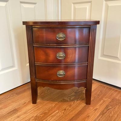 LOT 77: Wooden Side / End Tables - Dixie Side 2 Drawer with 2-Tiered Drum Style