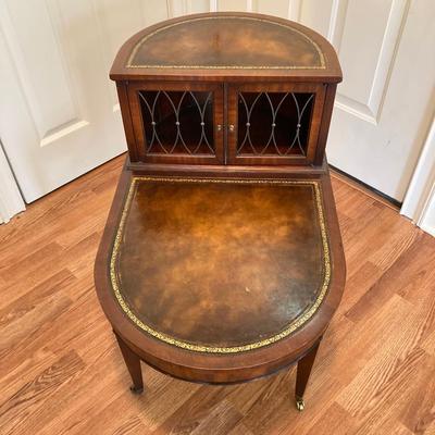LOT 77: Wooden Side / End Tables - Dixie Side 2 Drawer with 2-Tiered Drum Style
