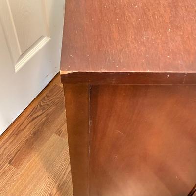LOT 77: Wooden Side / End Tables - Dixie Side 2 Drawer with 2-Tiered Drum Style