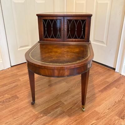 LOT 77: Wooden Side / End Tables - Dixie Side 2 Drawer with 2-Tiered Drum Style