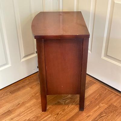 LOT 77: Wooden Side / End Tables - Dixie Side 2 Drawer with 2-Tiered Drum Style