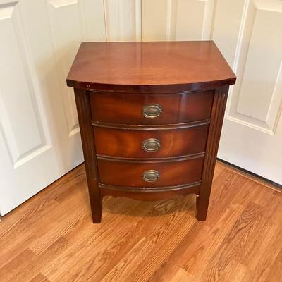 LOT 77: Wooden Side / End Tables - Dixie Side 2 Drawer with 2-Tiered Drum Style