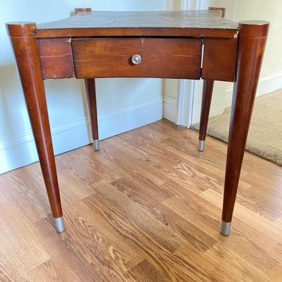 LOT 79: Pair of Wooden Accent One Drawer Tables