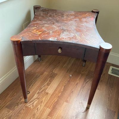 LOT 79: Pair of Wooden Accent One Drawer Tables