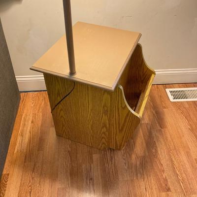 LOT 80: End Table Floor Lamp Cabinet Rack Combo