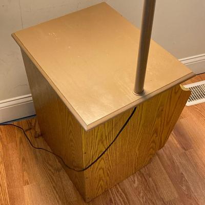 LOT 80: End Table Floor Lamp Cabinet Rack Combo