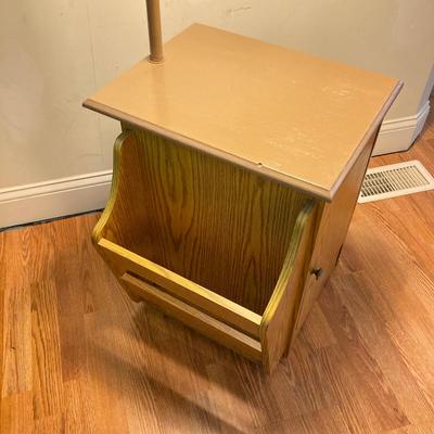 LOT 80: End Table Floor Lamp Cabinet Rack Combo