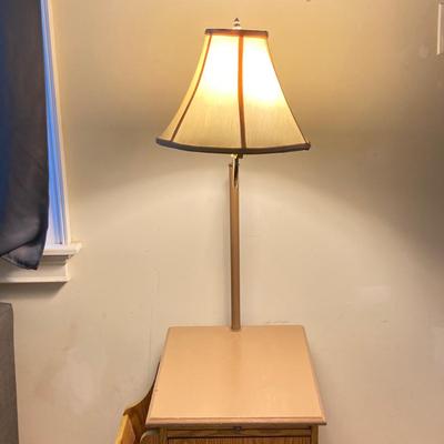 LOT 80: End Table Floor Lamp Cabinet Rack Combo