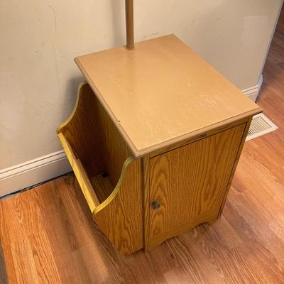 LOT 80: End Table Floor Lamp Cabinet Rack Combo