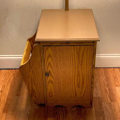 LOT 80: End Table Floor Lamp Cabinet Rack Combo