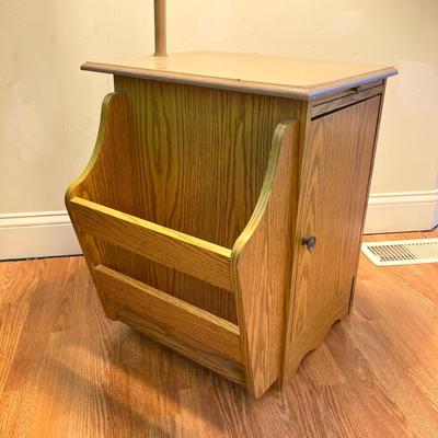 LOT 80: End Table Floor Lamp Cabinet Rack Combo