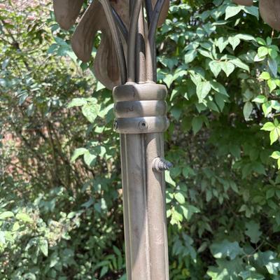 LOT 89: Like New "Carefree" Director's Chair, Palm Tree Floor Lamp & Ceramic Planters