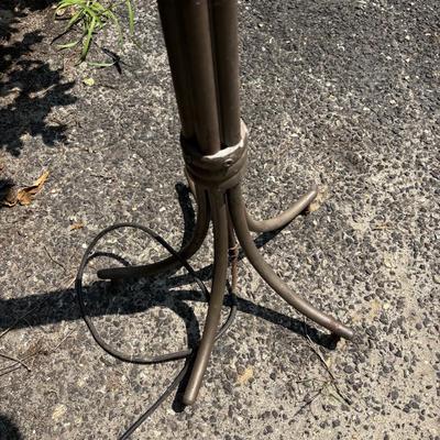 LOT 89: Like New "Carefree" Director's Chair, Palm Tree Floor Lamp & Ceramic Planters