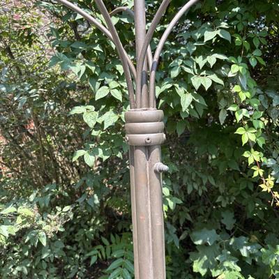 LOT 89: Like New "Carefree" Director's Chair, Palm Tree Floor Lamp & Ceramic Planters