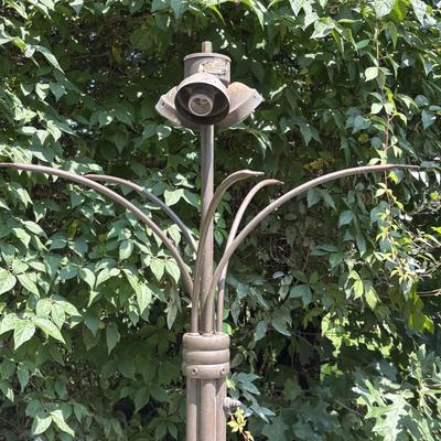 LOT 89: Like New "Carefree" Director's Chair, Palm Tree Floor Lamp & Ceramic Planters