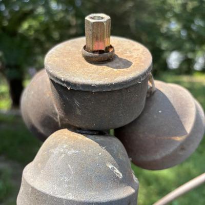 LOT 89: Like New "Carefree" Director's Chair, Palm Tree Floor Lamp & Ceramic Planters