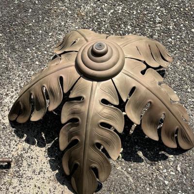 LOT 89: Like New "Carefree" Director's Chair, Palm Tree Floor Lamp & Ceramic Planters