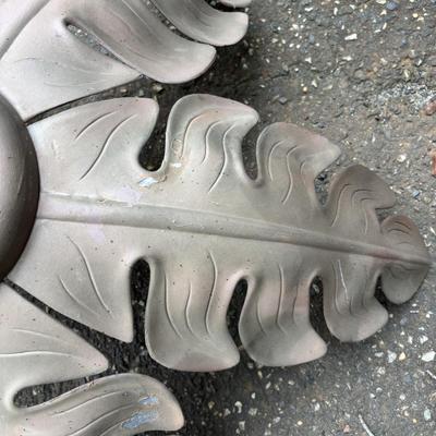 LOT 89: Like New "Carefree" Director's Chair, Palm Tree Floor Lamp & Ceramic Planters