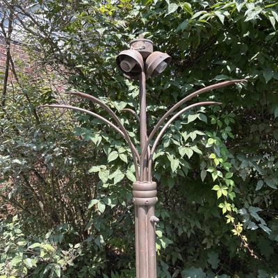 LOT 89: Like New "Carefree" Director's Chair, Palm Tree Floor Lamp & Ceramic Planters