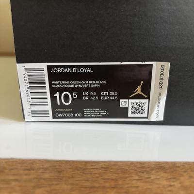 LOT 100: Nike Air Jordan B'Loyal, White/Oine Green-Gym Red Black