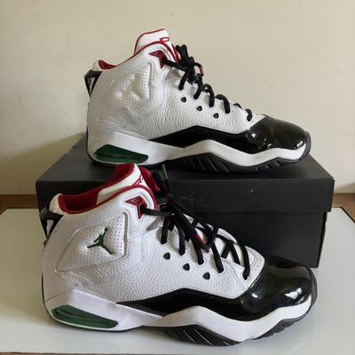 LOT 100: Nike Air Jordan B'Loyal, White/Oine Green-Gym Red Black