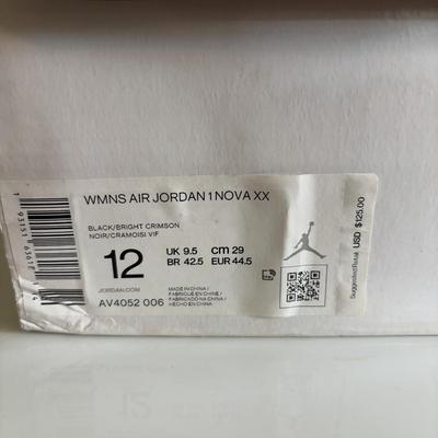 LOT 105: Nike WMNS Air Jordan Nova XX, Black/Bright Crimson, Sz 12
