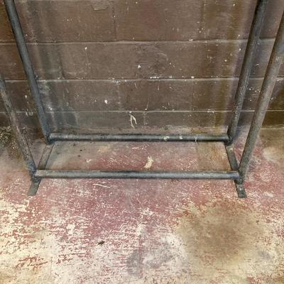 LOT 220: Heavy Duty Metal Firewood Log Storage Rack with Charcoal Chimney Starter