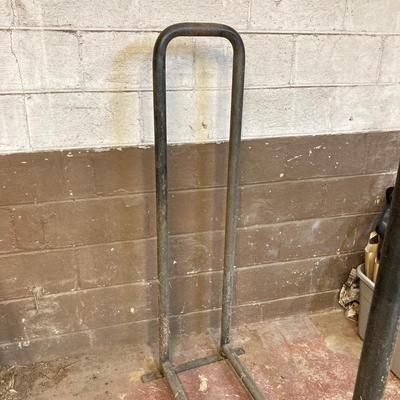 LOT 220: Heavy Duty Metal Firewood Log Storage Rack with Charcoal Chimney Starter