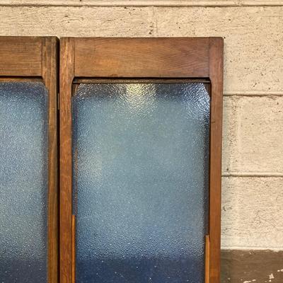 LOT 221: Vintage Wooden Folding Door / Cabinet with Panels / Inserts for Repurposing or Repair