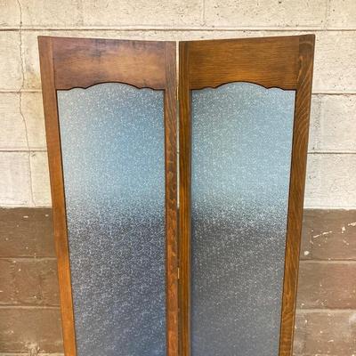 LOT 221: Vintage Wooden Folding Door / Cabinet with Panels / Inserts for Repurposing or Repair
