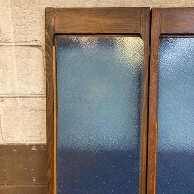 LOT 221: Vintage Wooden Folding Door / Cabinet with Panels / Inserts for Repurposing or Repair
