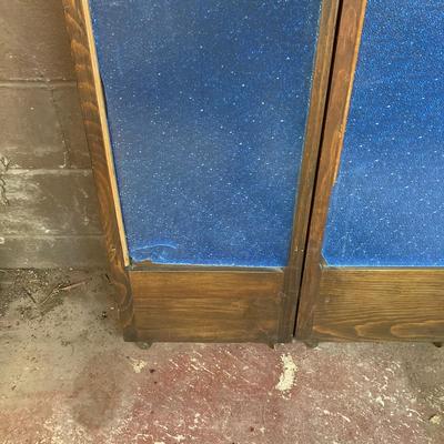 LOT 221: Vintage Wooden Folding Door / Cabinet with Panels / Inserts for Repurposing or Repair