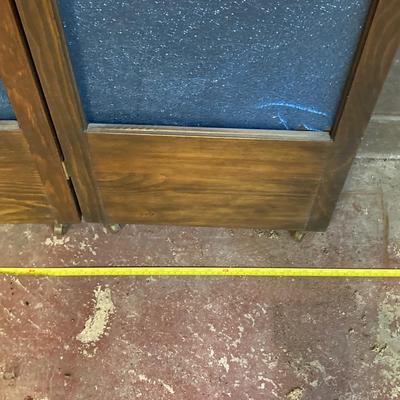 LOT 221: Vintage Wooden Folding Door / Cabinet with Panels / Inserts for Repurposing or Repair