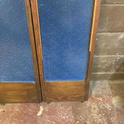 LOT 221: Vintage Wooden Folding Door / Cabinet with Panels / Inserts for Repurposing or Repair