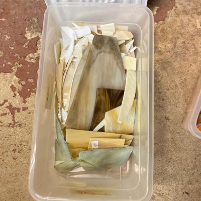 LOT 223: Large Collection of Mosaic Art Glass Pieces in Storage Totes