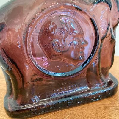 LOT 224: Tri-Fold Drop Leaf Wooden Accent Table with Wheaton Glass Martin Luther King and 1972 Republican Decorative Collectible Bottles