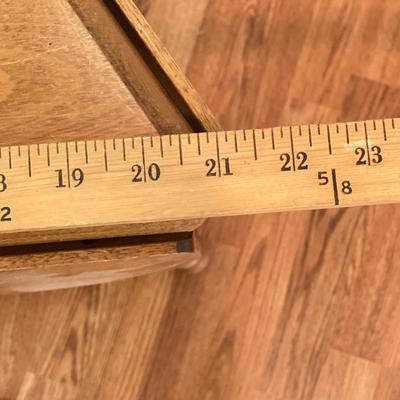 LOT 224: Tri-Fold Drop Leaf Wooden Accent Table with Wheaton Glass Martin Luther King and 1972 Republican Decorative Collectible Bottles